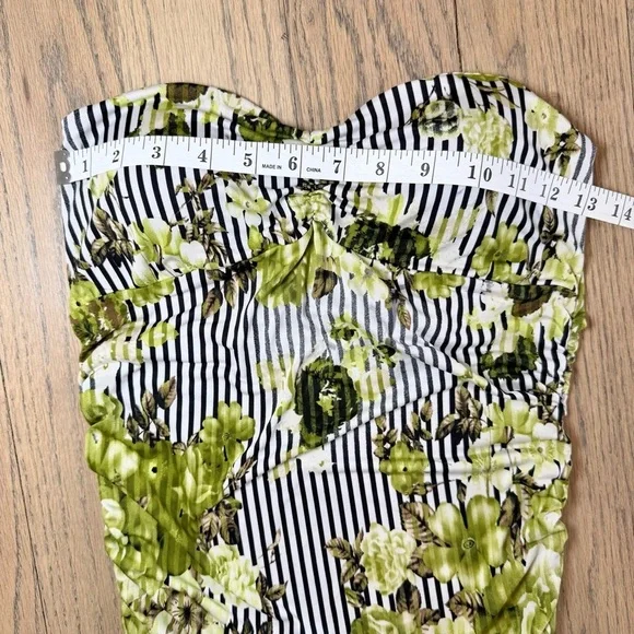 Janice Women’s Floral and Striped Padded Breast Tube Top Size Large - Picture 12 of 13